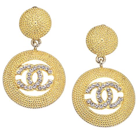 rhinestone chanel earrings